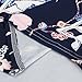 Hemlock Women's Summer Floral Printed Blouse Off Shoulder Tops Shirt (L, Navy)