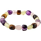 CRYSTALIS Multi Gemstones Elastic Stretch Bracelet, Natural Beads, Chakra Reiki Healing Jewelry for Men & Women, Adjustable Bracelet, Gift Giving Bracelet, 7.25 to 7.50 inch