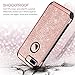 BENTOBEN iPhone 7 Plus Case, Glitter Sparkly Shockproof Slim Laminated with Luxury Shiny Faux Leather Protective Case for iPhone 7 Plus (5.5 inch), Rose Gold