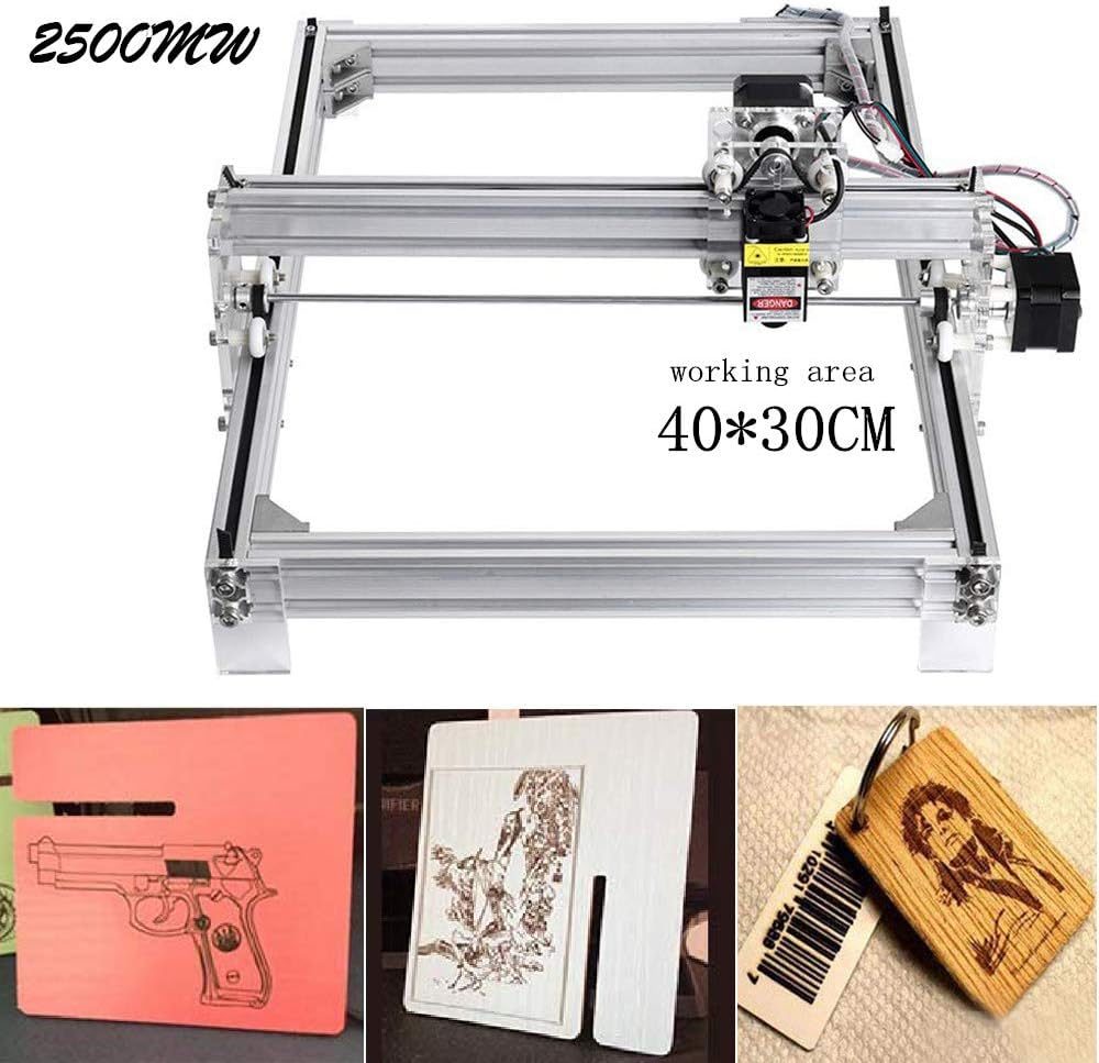 3000mw Upgrade Laser Engraver CNC Engraving Machine DIY Pro Engraver Router Printer Supporting Computer/Offline/Bluetooth Control for Handicraft Wood Desktop cenoz (2500mw / 30x40cm)