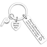 Ahaeth PE Teacher Gifts Keychain for Men and Women - Physical Education Professor Retirement Jewelry from Student - Gym Keychain