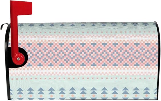 Cubiertas de buzón magnéticas, patrón tribal étnico, horizontal, pastel