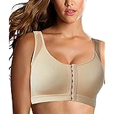 Post Surgery Compression Sports Bra - Front Closure, Wireless, Perfect for Breast Augmentation & Close Fitting