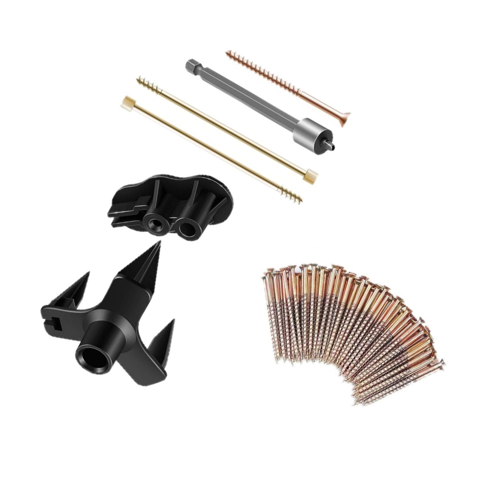 Floor Repair Kit, 5 Aid Tools 50 Notch Screws Eliminate Noise Under Floors Squeaky Floor Repair Kit Scientific Design Easy to Use Wood Floor Gap Fixer for Carpets, Hardwood Floors