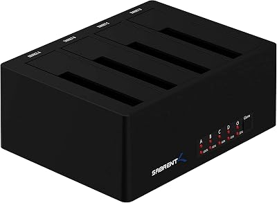 Sabrent 4 Bay Docking Station USB 3.0 5Gbps for 2.5 3.5 SATA SSD HDD Clone