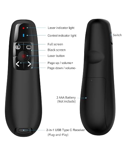 Apple Clicker Remote USB C Clicker 2-in-1 USB C Presenter Remote With Volume Control ...