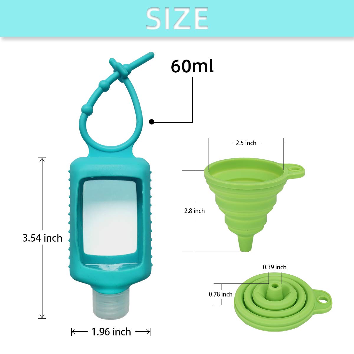 DARUNAXY 6 Pack Travel Plastic Clear Bottles with Silicone Sleeve Transparent Special Multi-function Empty Squeeze Containers Flip Cap TSA Approved, Random Color (60ml/2oz) : Beauty