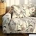 HOTNIU Stretch Sofa Cover Printed Couch Covers Armchair Slipcovers for for 1 Cushion Couches Sofas Elastic Universal Furniture Protector with 1 Pillowcase (Small, Beige Flower)