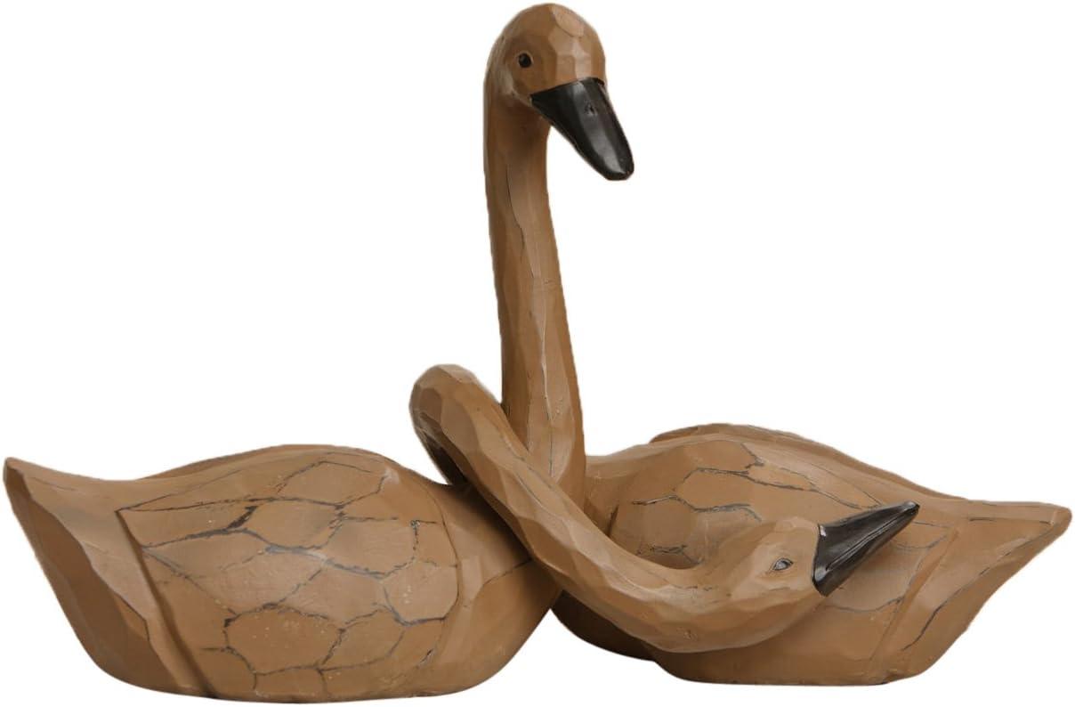 Your Hearts Delight Loving Pair Geese Decor, 14-Inch