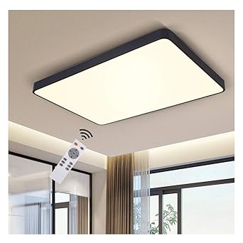Amazon Co Jp 無段階調光 Ledシーリングライトランプ 長方形フラッシュマウント照明器具テレコントロール付きキッチン寝室用洗面所 Color Black Rc Dimmable Size 60 40cm 48w 産業 研究開発用品