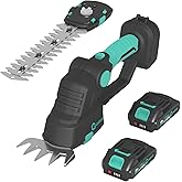 Garvee Cordless Grass Shear & Shrubbery Trimmer - 2 in 1 Handheld 20V Electric Grass Trimmer Hedge Shears Grass Cutter with 2