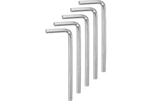 HARFINGTON 5pcs Hex Key Wrench 4mm L-Shape Hexagon Metric Wrenches Chrome Vanadium Steel Repairing Tool for Home Repair, Silv