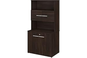 Bush Business Furniture Office 500 Tall Storage Cabinet, 36W, Black Walnut