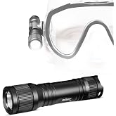 ORCATORCH D560 Mini Scuba Dive Light with 360&deg; Rotatable Mask Clip, Black | 700 Lumens, 55g Lightweight Design, Twist Switch, 150m Depth Rating, for Hands-Free Diving &amp; Night Diving