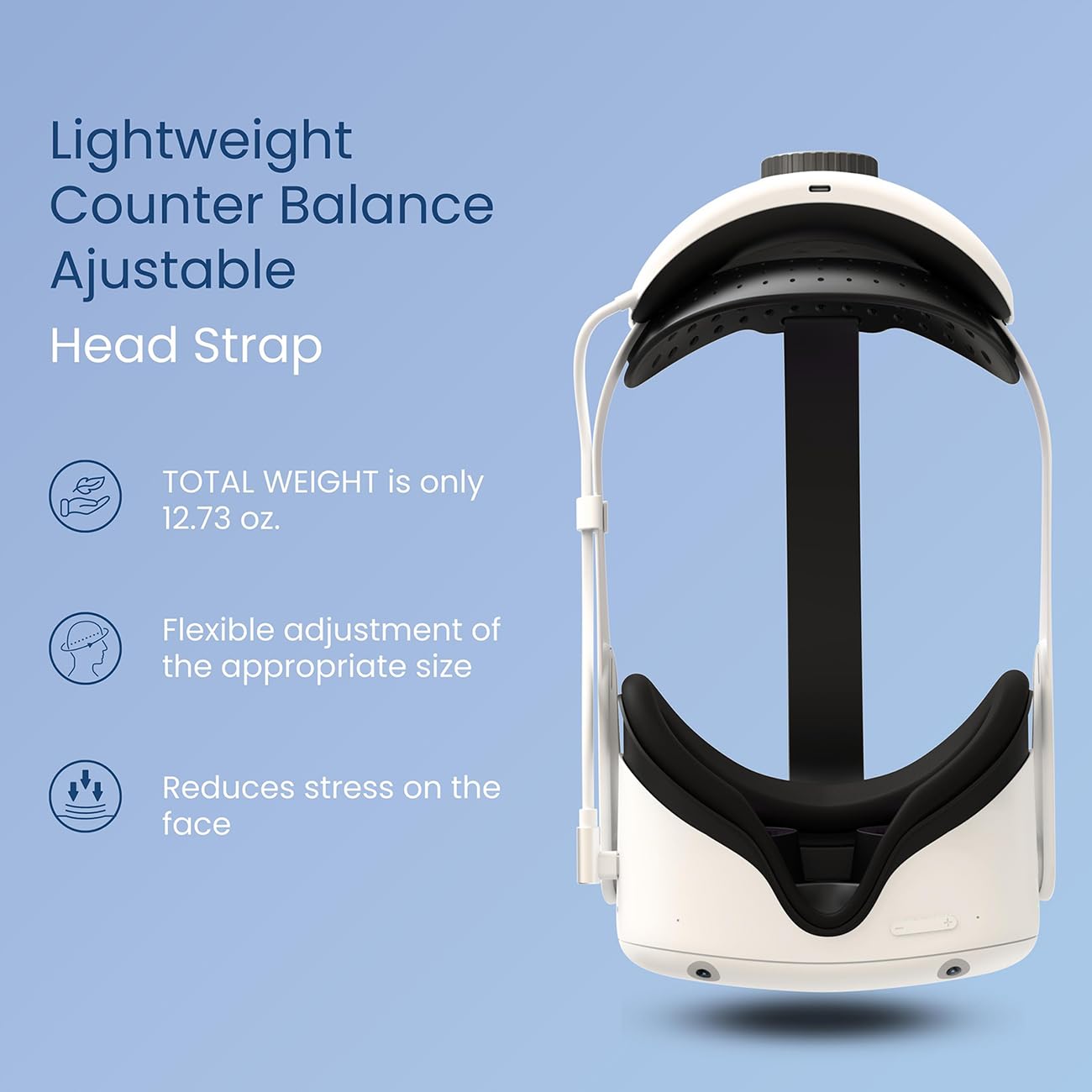 Elite Strap with Battery for Oculus Quest 2, 8000mAh Extend 7hrs Playtime,Fast Charging VR Power,Counter Balance&Adjustable Head Strap for Enhanced Support and Comfort in VR