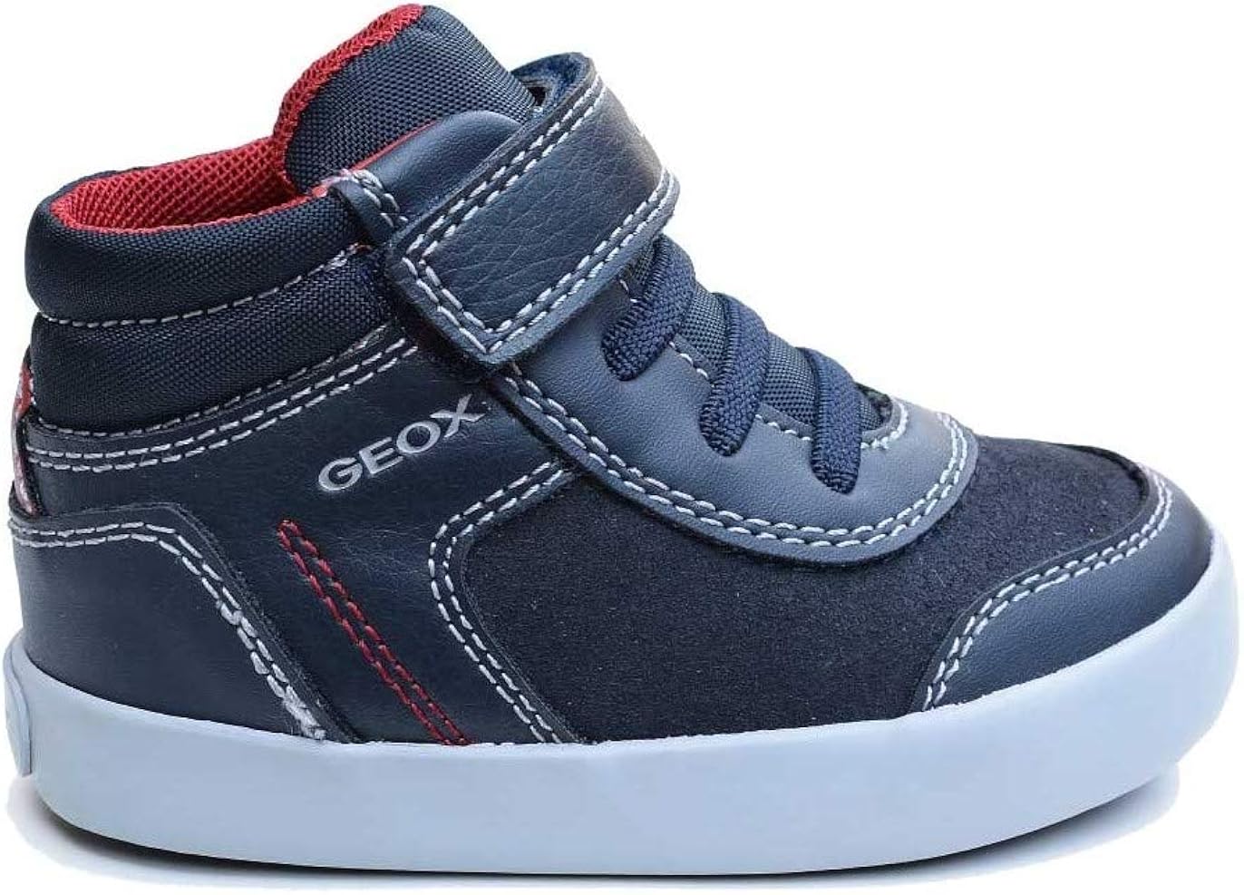 Geox Scarpe Bambino Sneaker in Pelle Grigia con Collo Alto B041NB054AU