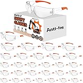 Salfboy Anti Fog Wraparound Safety Glasses Bulk, ANSI Z87.1 Certified for Construction, Yard Work, Laboratories