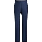 Zanella Men&rsquo;s Devon Super 110s Luxury Serge Wool Trousers, Italian Wool Flat-Front Tailored Dress Pants, Made in Italy