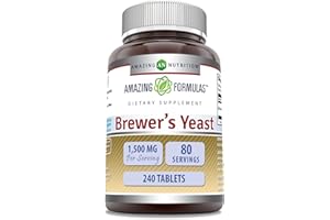 AMAZING NUTRITION Amazing Formulas Brewer's Yeast 1500 Mg | Tablets Supplement | Non-GMO | Gluten-Free | Made in USA (1 Pack | 240 Count)