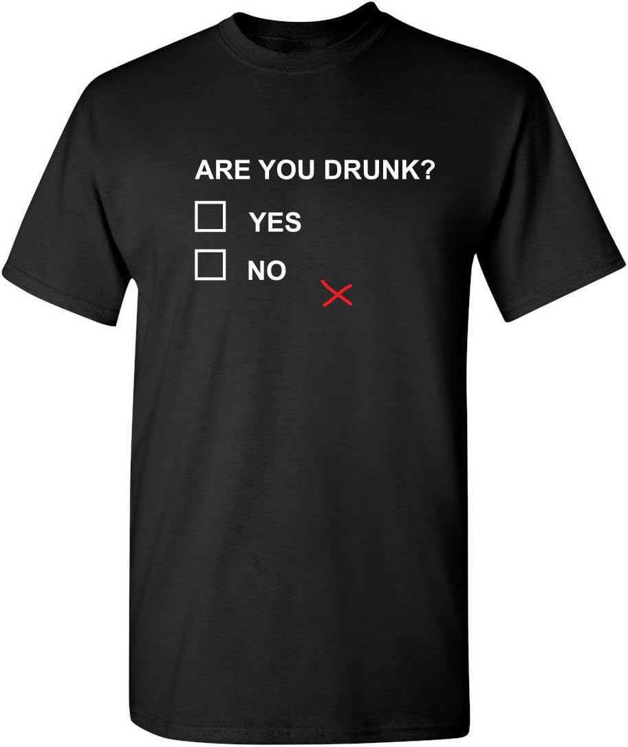 are You Drunk Yes No Party College Mens Checkbox Hangover Very Funny T Shirt