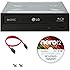 LG WH14NS40 16X Blu-ray BDXL DVD CD Internal Burner Drive Bundle with Free Nero Burning Software + SATA Cable + Mounting Screws