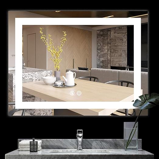 Amazon Com Bath Knot Led Bathroom Makeup Vanity Mirror With Lights Wall Mounted Backlit Mirror Vanity Lighted Mirror With Etl Certification For Whole Mirror 48 X 36 Inch Home Kitchen