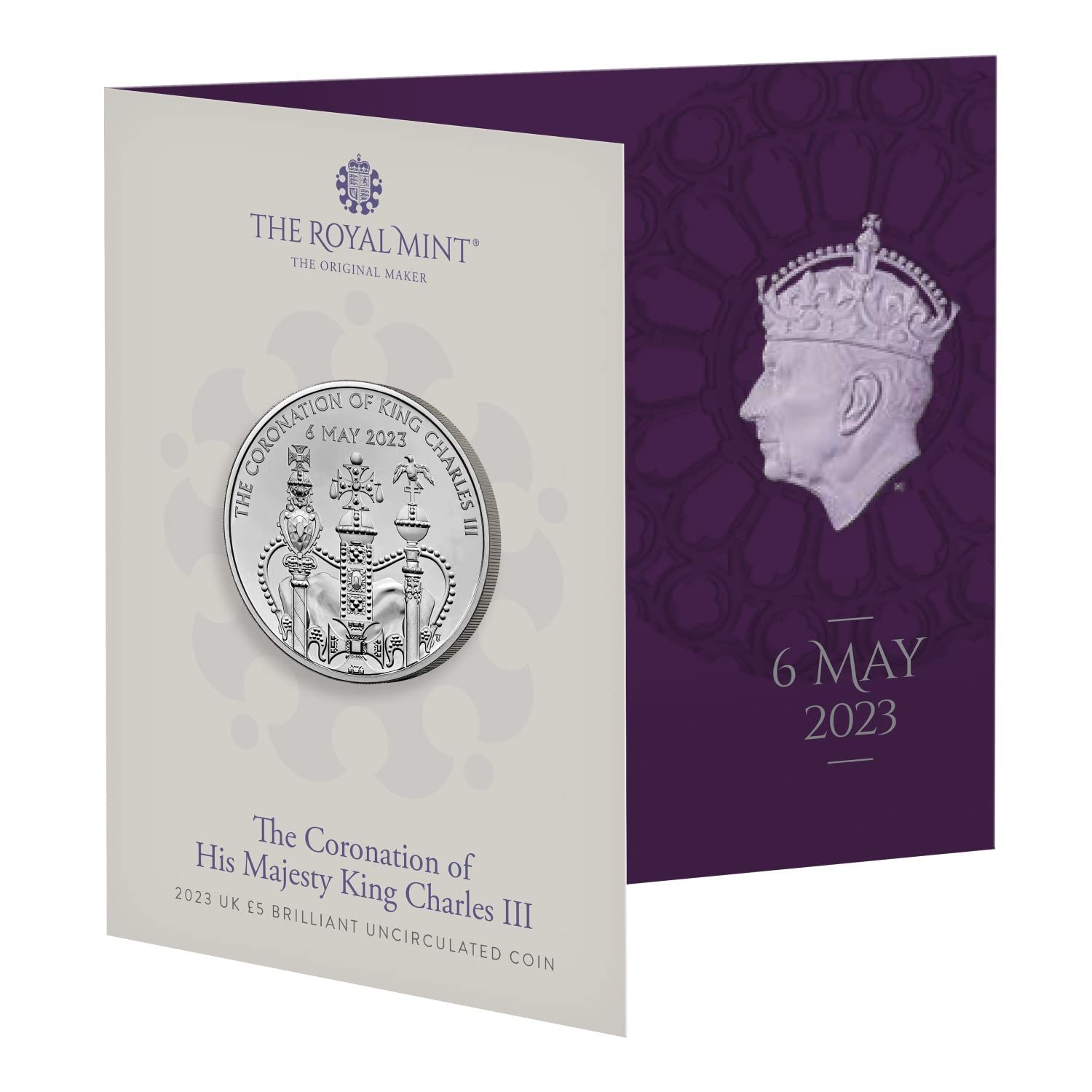 CrawleyCoins 2023 King Charles Coronation UK £5 Brilliant Uncirculated Coin in Mint Pack