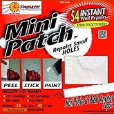 Stepsaver Products USA Made Mini Patch Textured Wall Repair Kit. Repair Nail and Wall Anchor Sized Holes (1) Pack Provides 54 Small Hole Repair Patches.