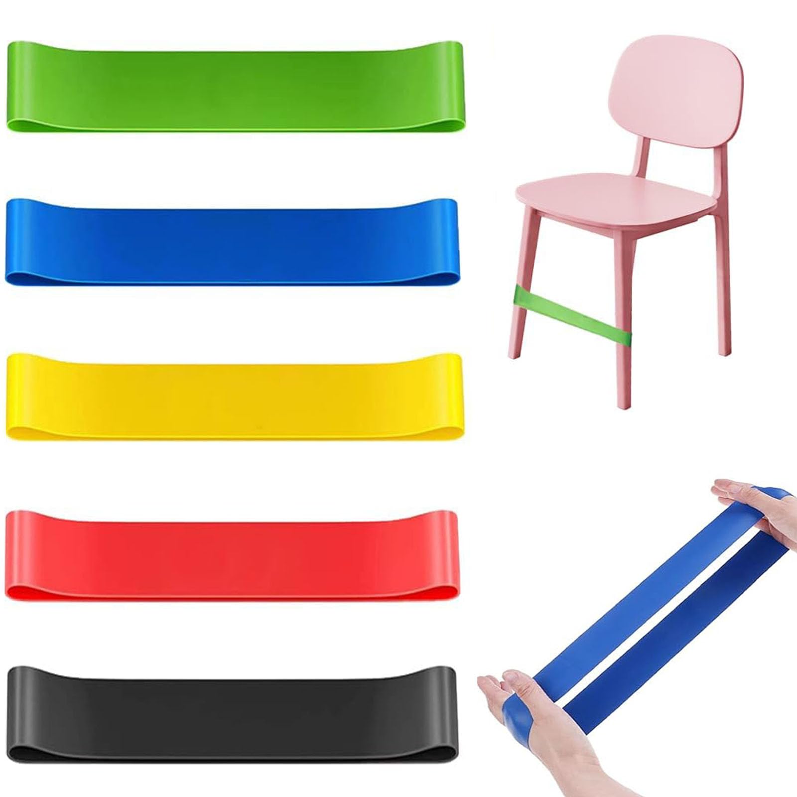 JCKD 5 Pieces Stretchy Chair Band for Kids, Colorful Chair Fidget Bands Flexible Seating Straps for Kids Bouncy Stress Bands Sensory chair bands Fit kids with Sensory ADHD
