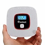 Contast Carbon Monoxide Detector Alarm with Voice Warning Battery Operated for Home, Travel Portable CO Sensor Alarm/Monitor with Digital Display
