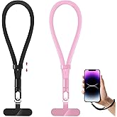 knIykmr Phone Lanyard, 2 Pack Adjustable Cell Phone Lanyard Strap, Hand Wrist Strap Lanyard with Tether Tabs for Smartphones