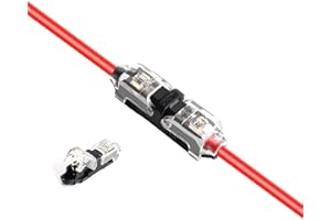 Low Voltage Wire Connectors, TYUMEN 12pcs 1 Pin 1 Way Universal Compact Wire I Tap Terminals, No Wire-Stripping Required, Toolless Wire Connectors, Quick Splice Wire Wiring Connector for AWG 20-24