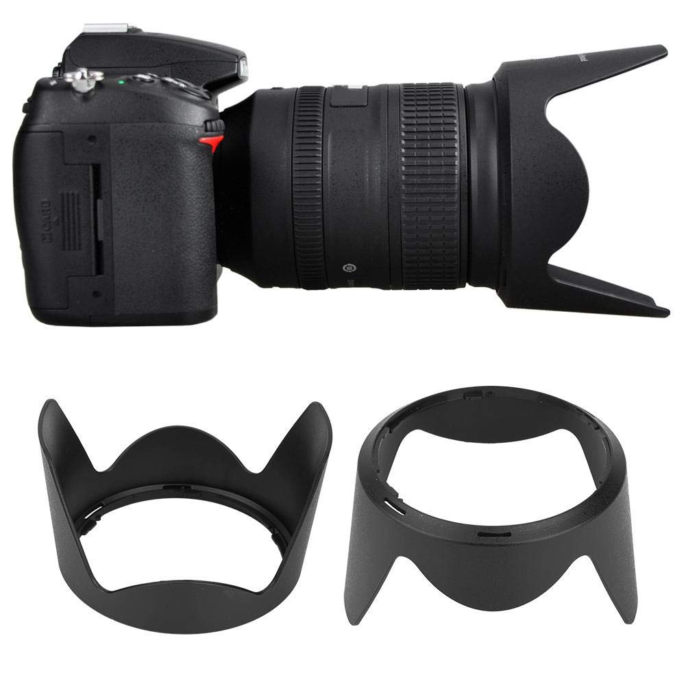 VBESTLIFE Camera Lens Hoods, HB-50 Quality ABS Lens Hood Shade for Nikon AF-S 28-300mm F3.5-5.6G ED VR, and 18-300mm lens.