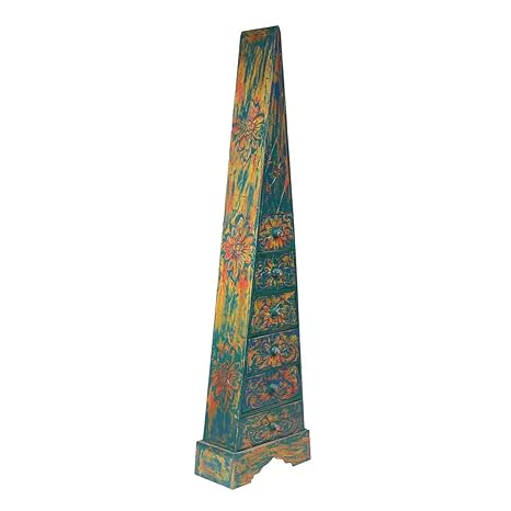 Oriental Galerie Pyramide Schrank Kommode Schmuckschrank Flurschrank Dielenschrank Schubladenkommode Blumen 150cm Türkis