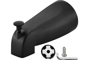 QLXAQLX Slip Fit Tub Spout with Pull-Up Diverter for 1/2 inch Copper Tube,5.4 INCHES in Length,Easy to Install,Matte Black(Not Applicable to Threaded Pipes) Thickened and Elongated Design 300 Grams