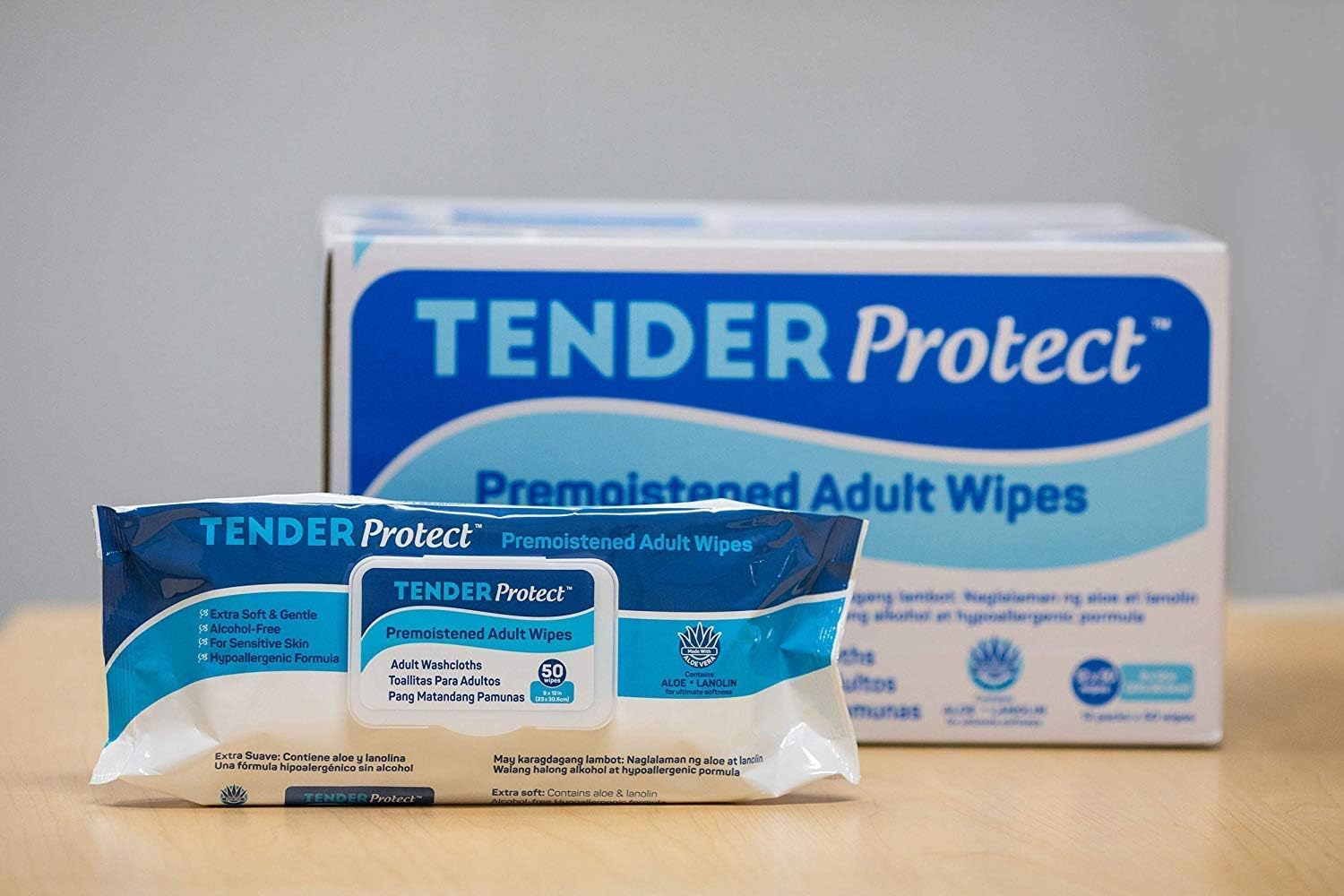 TENDERProtect® Adult Wipes with Aloe, 9x12, for Incontinence (600/Cs): Health & Personal Care