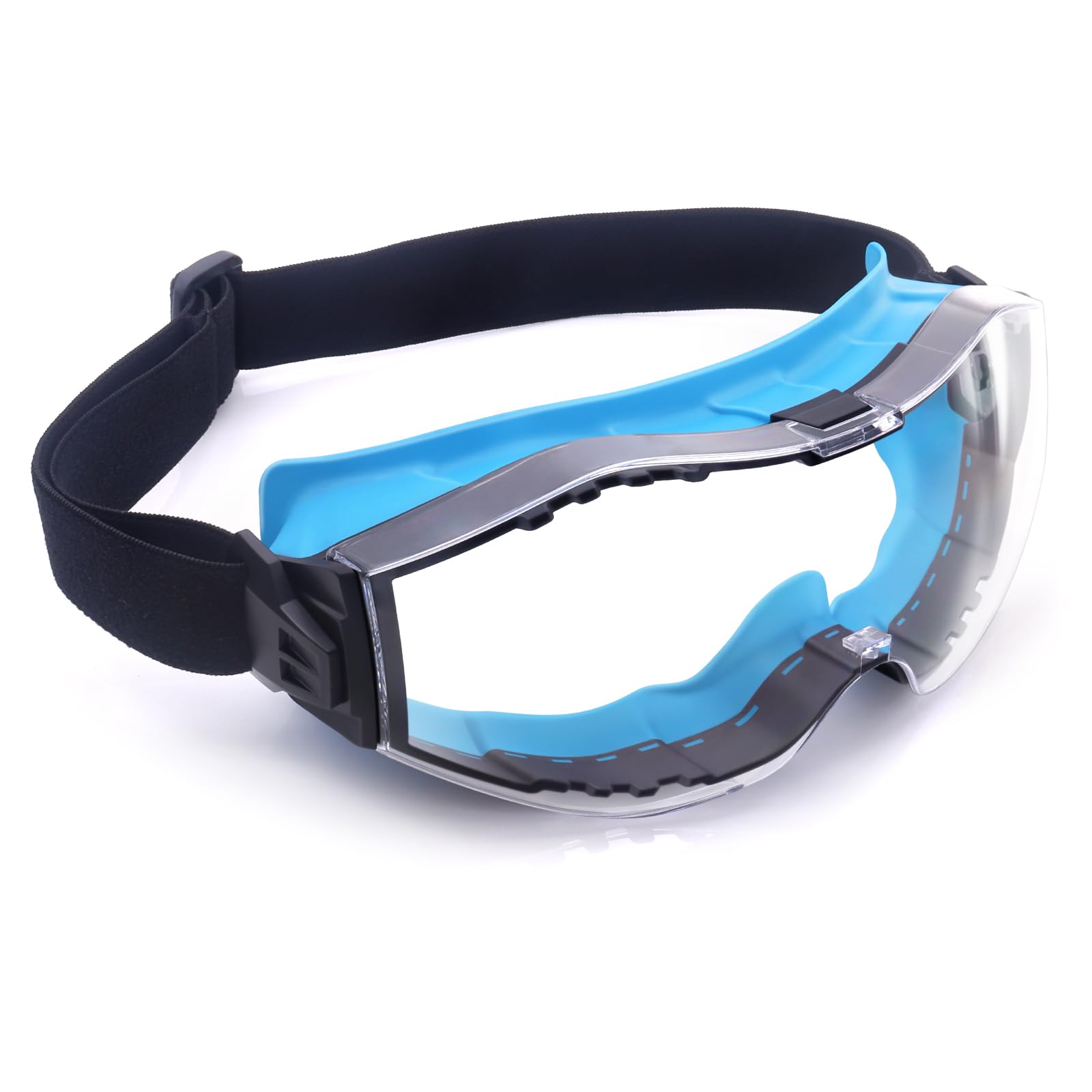 Photo 1 of UKNOW Safety Goggles Over Glasses, Anti-Fog Clear Lens, ANSI Z87.1 Protective Eyewear Adjustable Strap, Ideal for Lab Use