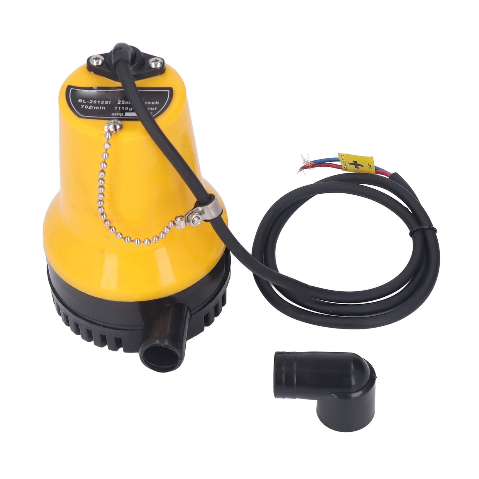 Bilge Pump, Electric Bilge Pump 50W High Lift 25mm Caliber Low Noise Marine Submersible Boat Sump Pump (DC12V)