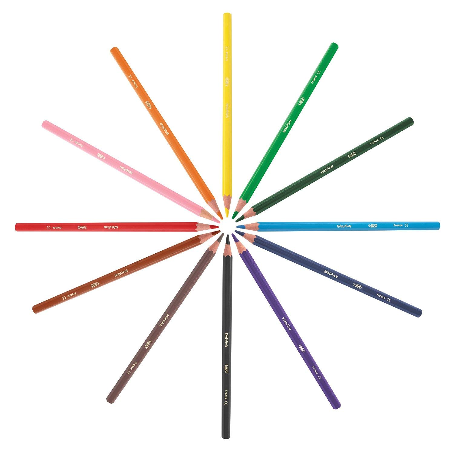 BIC Kids Evolution ECOlutions Colouring Pencils - Assorted Colours, Classpack of 144,880500