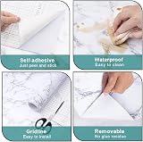Arthome Marble Contact Paper 43.5cmx200cm Self Adhesive Wallpaper White Granite view 6