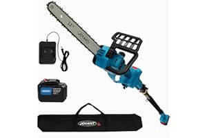 Jovant 2-IN-1 Cordless 12 Inch Pole saw & Mini Chainsaw, 1* Max 20V 6Ah Battery, 15ft Max Reach, Electric Pole Saws for Tree Trimming, Branch Cutting