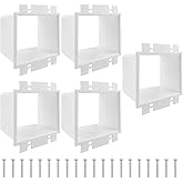 Alrens 5PCS BE2-4 (2 Gang) Outlet Box Extenders with 20Pcs Screws, Heavy Duty Plastic Double Gang Electrical Box Extender for