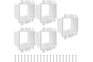 Alrens 5PCS BE2-4 (2 Gang) Outlet Box Extenders with 20Pcs Screws, Heavy Duty Plastic Double Gang Electrical Box Extender for