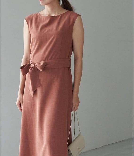 Amazon Co Jp ロペピクニック ワンピース 麻調ウエストリボンマキシワンピース レディース 服 ファッション小物