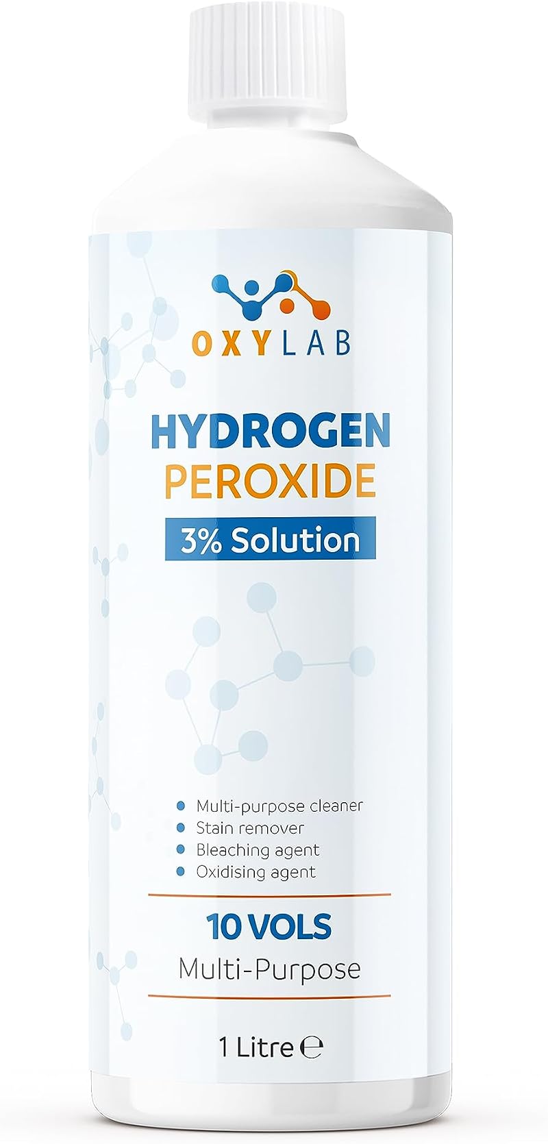OxyLAB Hydrogen Peroxide 3% 1 Litre 10 Vols Brand Name Cleanser