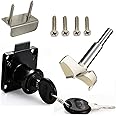 Boolian Drawer Lock + Door Puncher Set Desk Letter Door Lock Model CT-138-22 (Opening Diameter 0.75 inch / 19MM) Suitable for Door Panel Thickness of 17 mm-22 mm. 1 Set [Black]