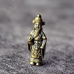 Lucky God of Wealth, Brass Buddha God Keychain with
