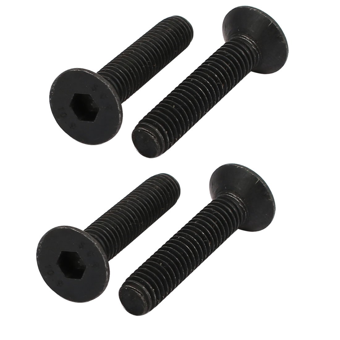 Sourcingmap 4pcs M6x30mm Flat Countersunk Head Hex Socket Left Hand Thread Bolt DIN7991