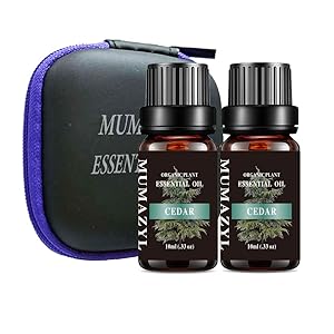 MUMAZYL 2Pack Cedar Essential Oil Organic Olant & Natural 100% Pure Therapeutic Grade Cedar Oil Perfect for Diffuser, Humidifier, Massage, Aromatherapy, Skin & Hair Care-2x10ml