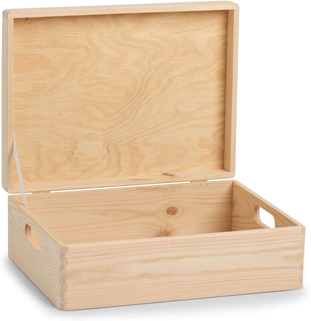 Zeller 13151 Caja Multiusos con Tapa, Madera, Marrón, 40x30x14 cm: Amazon.es: Hogar